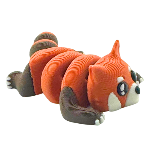 Coda the Red Panda Flexling in reddish brown, Original Crew limited edition poseable collectible toy