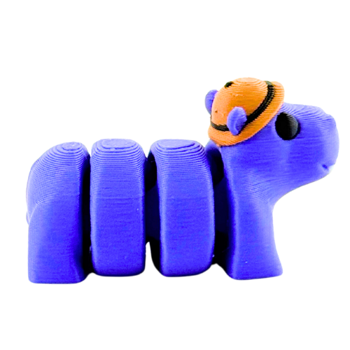 Cecil the Hippo Safari Edition Flexling - purple bendable hippo collectible fidget toy with articulated joints