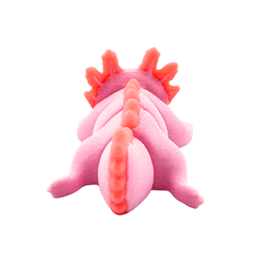 Lumi the Axolotl poseable toy in soft pink finish with frilly gills, part of Flexlings Original Crew limited edition