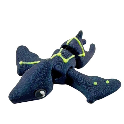 Lamar the Pteranodon Constellation Edition glow in the dark Flexling toy with galaxy coloring and Musca star pattern