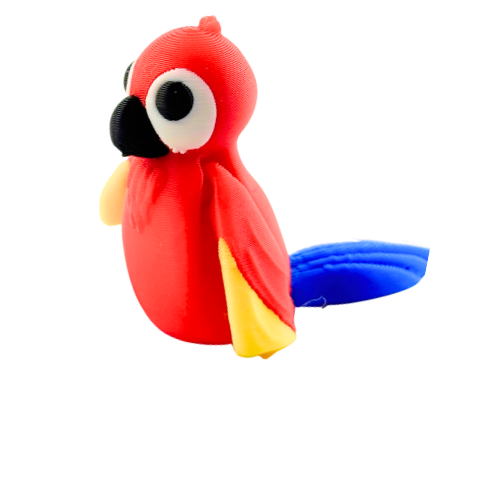 Shanty the Scarlet Macaw poseable toy figure in vibrant red finish, Original Crew limited edition collectible