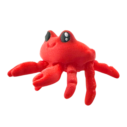 Redd the Crab articulated fidget toy in bright red finish, Original Crew limited edition with flexible limbs