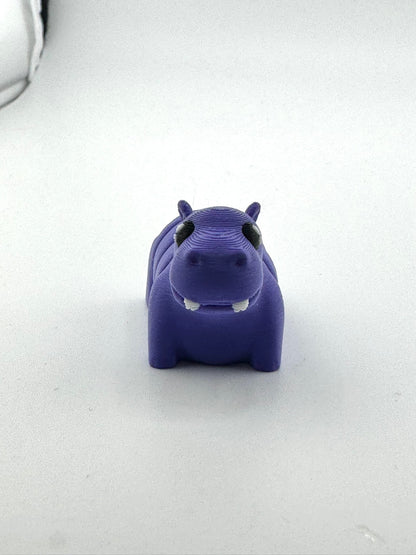 Cecil the Hippo purple poseable toy figurine from Flexlings Original Crew, limited edition collectible