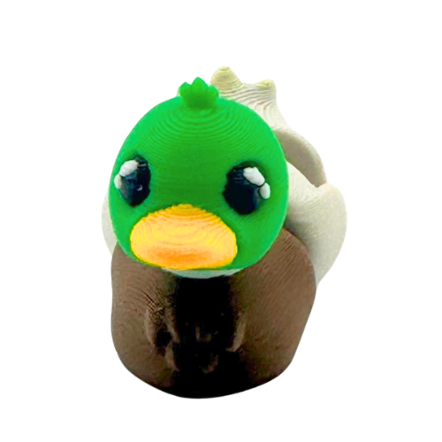 Drake the Mallard poseable duck toy figurine from Flexlings Original Crew collection in multi-color finish