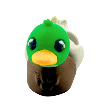 Drake the Mallard poseable duck toy figurine from Flexlings Original Crew collection in multi-color finish