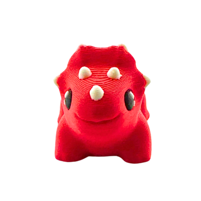 Trixie the Triceratops red glossy articulated toy figure from Flexlings Original Crew limited edition