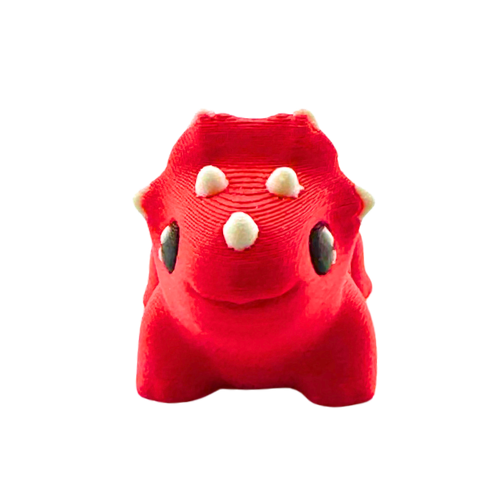 Trixie the Triceratops red glossy articulated toy figure from Flexlings Original Crew limited edition