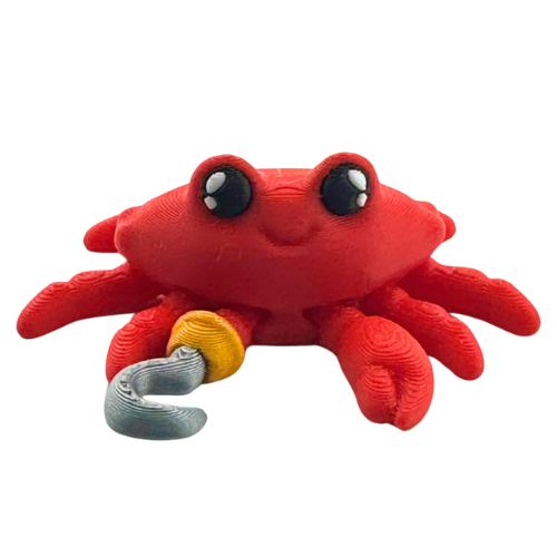 Redd the Crab Aye Matey Edition - red poseable crab toy with pirate hook, limited edition Flexling collectible figure