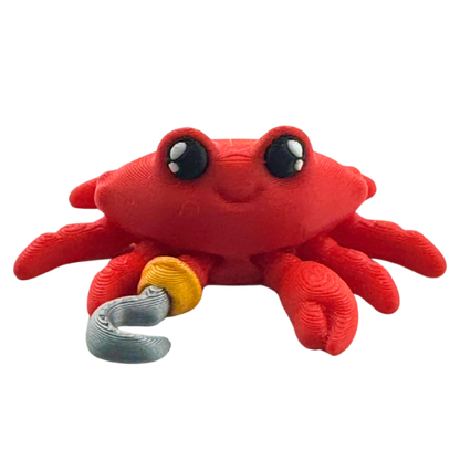 Redd the Crab Aye Matey Edition - red poseable crab toy with pirate hook, limited edition Flexling collectible figure
