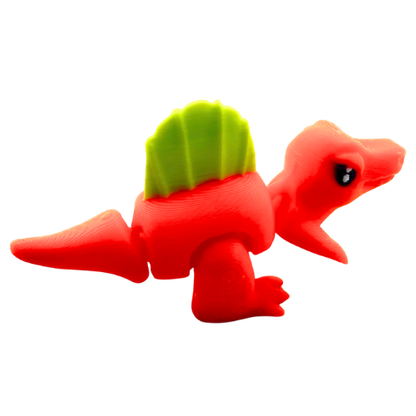 Orange Grumpy Sid Spinosaurus figure with crossed arms and moody expression, poseable dinosaur toy