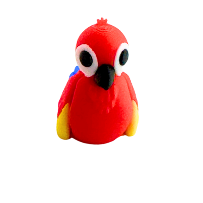 Shanty the Scarlet Macaw poseable toy figure in vibrant red finish, Original Crew limited edition collectible