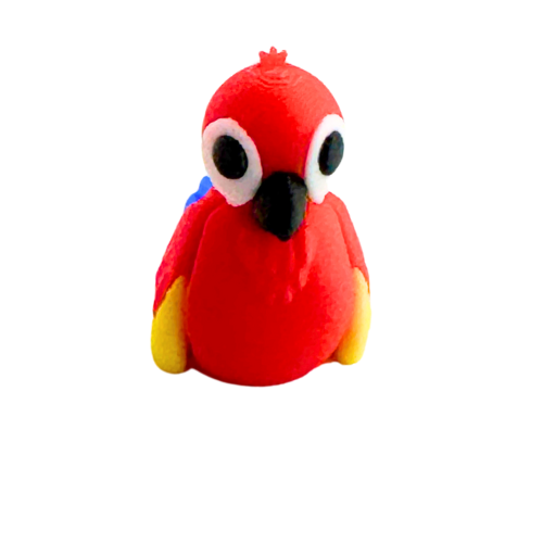 Shanty the Scarlet Macaw poseable toy figure in vibrant red finish, Original Crew limited edition collectible