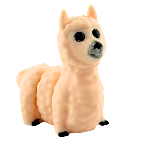 Chewie the Llama poseable toy figure in cream color with articulated arms and legs from Flexlings Original Crew collection