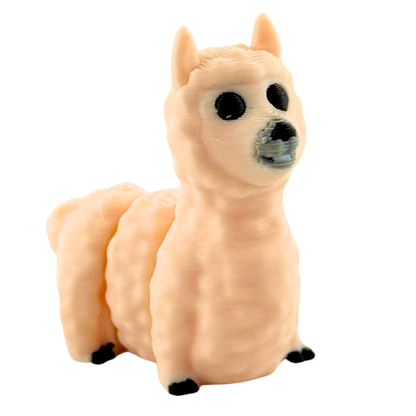 Chewie the Llama poseable toy figure in cream color with articulated arms and legs from Flexlings Original Crew collection