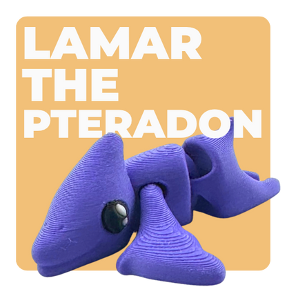 Lamar the Pteranodon purple poseable dinosaur toy from Flexlings Original Crew limited edition of 33