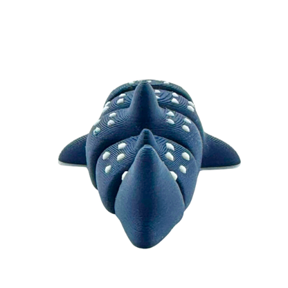 Marlow the Whaleshark poseable toy figure in dark blue with articulated tail and fins, Original Crew edition