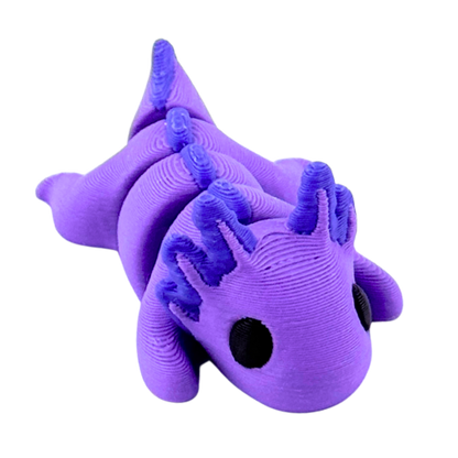 Lumi the Axolotl Scared Edition - purple poseable axolotl toy with flexible limbs and tail, limited to 20 pieces