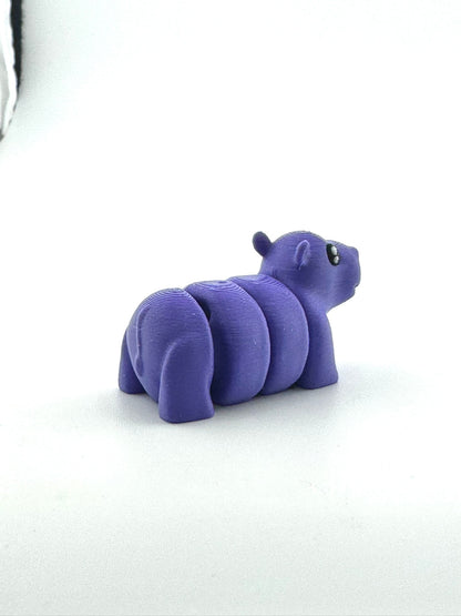 Cecil the Hippo purple poseable toy figurine from Flexlings Original Crew, limited edition collectible