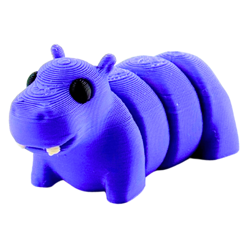 Cecil the Hippo purple poseable toy figurine from Flexlings Original Crew, limited edition collectible