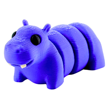 Cecil the Hippo purple poseable toy figurine from Flexlings Original Crew, limited edition collectible