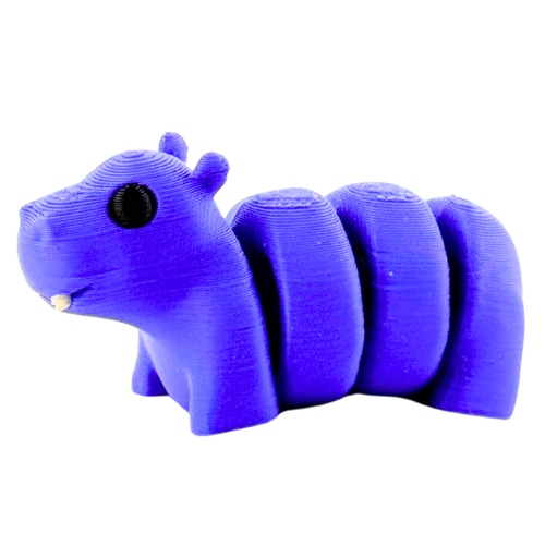 Cecil the Hippo purple poseable toy figurine from Flexlings Original Crew, limited edition collectible