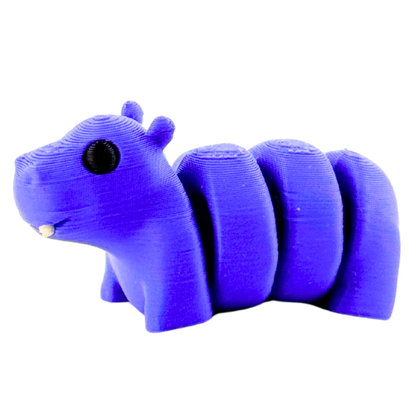 Cecil the Hippo purple poseable toy figurine from Flexlings Original Crew, limited edition collectible