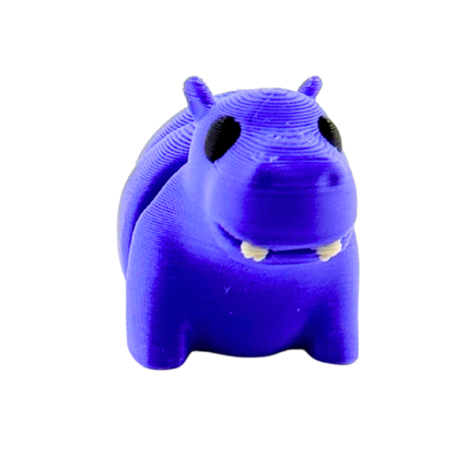 Cecil the Hippo purple poseable toy figurine from Flexlings Original Crew, limited edition collectible
