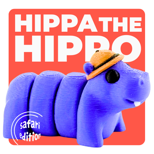 Cecil the Hippo Safari Edition Flexling - purple bendable hippo collectible fidget toy with articulated joints