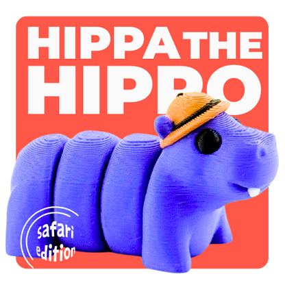 Cecil the Hippo Safari Edition Flexling - purple bendable hippo collectible fidget toy with articulated joints