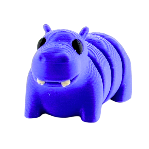 Cecil the Hippo purple poseable toy figurine from Flexlings Original Crew, limited edition collectible