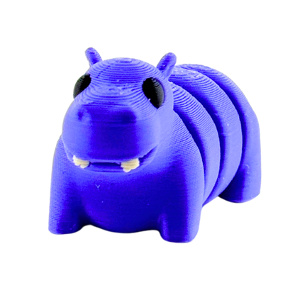 Cecil the Hippo purple poseable toy figurine from Flexlings Original Crew, limited edition collectible