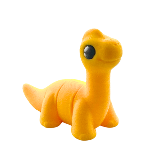 Monty the Brachiosaurus yellow poseable dinosaur figure wearing bow tie from Flexlings Original Crew collection