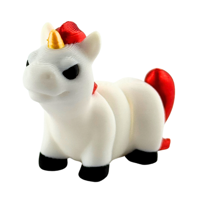 Nova the Unicorn Angry Edition Flexling with red hair and narrowed eyes, white poseable figure, ultra-limited collectible