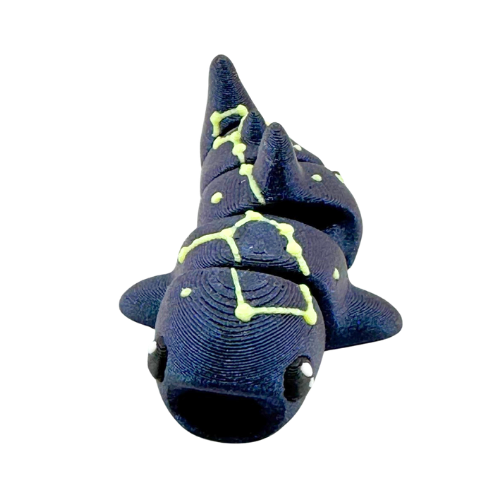 Marlow the Whaleshark Constellation Edition - purple galaxy glow in dark fidget toy with Cetus constellation pattern