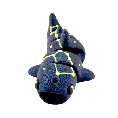 Marlow the Whaleshark Constellation Edition - purple galaxy glow in dark fidget toy with Cetus constellation pattern
