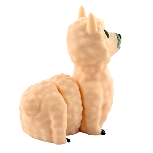 Chewie the Llama poseable toy figure in cream color with articulated arms and legs from Flexlings Original Crew collection