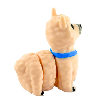 Chewie the Llama Fancy Edition figurine in cream finish with loosened tie, miniature collectible desk toy