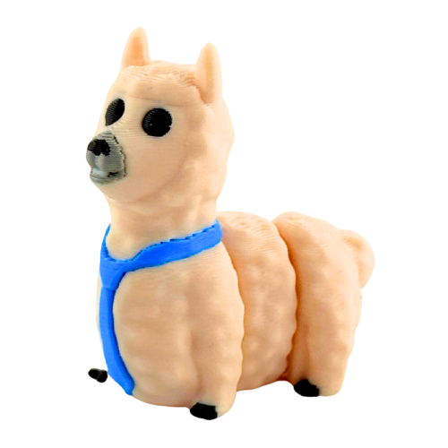 Chewie the Llama Fancy Edition figurine in cream finish with loosened tie, miniature collectible desk toy