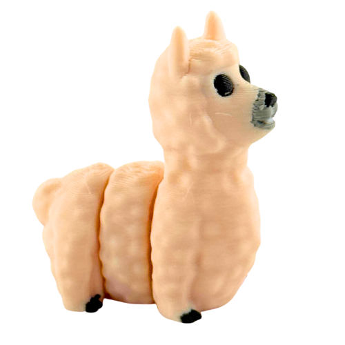 Chewie the Llama poseable toy figure in cream color with articulated arms and legs from Flexlings Original Crew collection