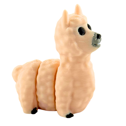 Chewie the Llama poseable toy figure in cream color with articulated arms and legs from Flexlings Original Crew collection