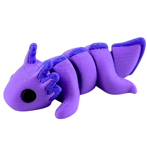 Lumi the Axolotl Scared Edition - purple poseable axolotl toy with flexible limbs and tail, limited to 20 pieces