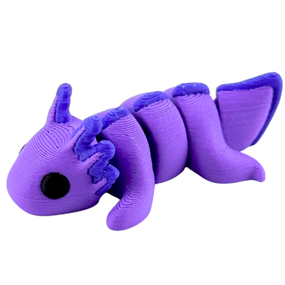 Lumi the Axolotl Scared Edition - purple poseable axolotl toy with flexible limbs and tail, limited to 20 pieces
