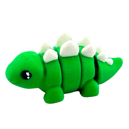 Plato the Stegosaurus green poseable dinosaur toy from Flexlings Original Crew, thoughtful expression, limited edition
