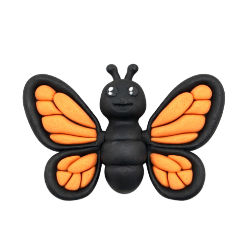 Aurora the Butterfly Flexling with black body and iridescent blue-green wings, poseable collectible toy from Original Crew