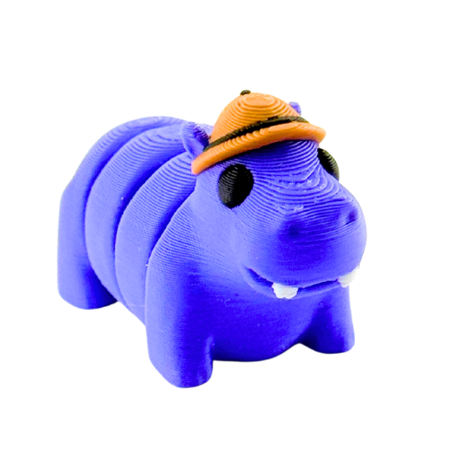 Cecil the Hippo Safari Edition Flexling - purple bendable hippo collectible fidget toy with articulated joints