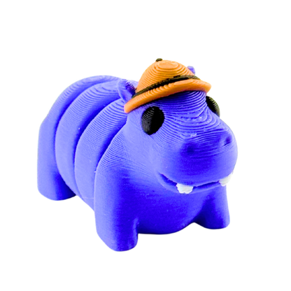 Cecil the Hippo Safari Edition Flexling - purple bendable hippo collectible fidget toy with articulated joints