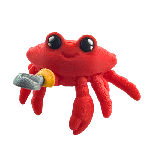 Redd the Crab Aye Matey Edition - red poseable crab toy with pirate hook, limited edition Flexling collectible figure
