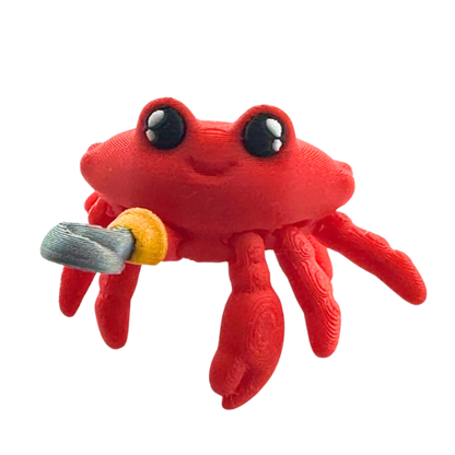 Redd the Crab Aye Matey Edition - red poseable crab toy with pirate hook, limited edition Flexling collectible figure
