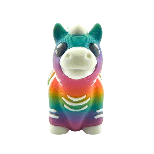 Debra the Zebra Rainbow Edition Flexling toy with gradient colors flowing across white stripes, palm-sized collectible