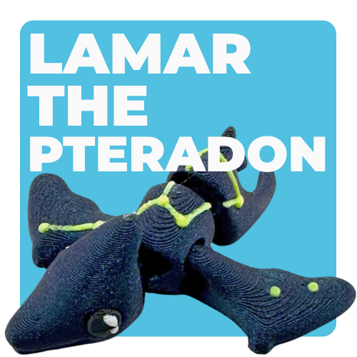 Lamar the Pteranodon Constellation Edition glow in the dark Flexling toy with galaxy coloring and Musca star pattern